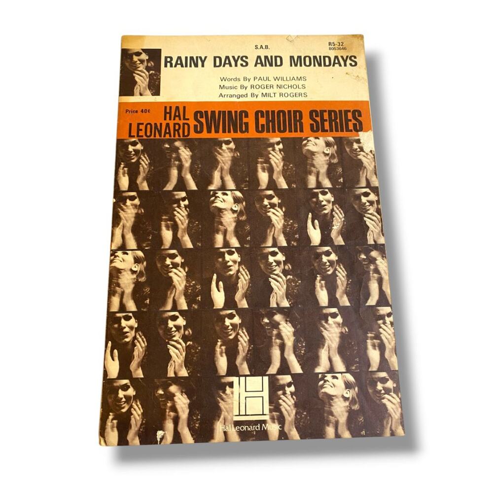 1970 Rainy Days and Mondays Hal Leonard Sheet‎ Music Swing Choir Series R5-32